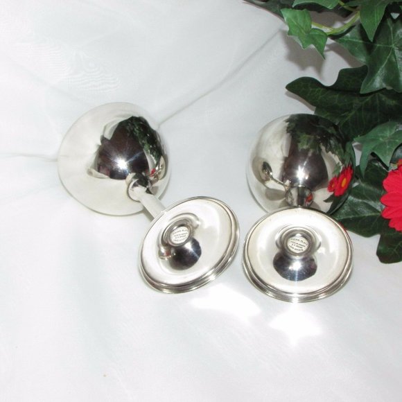 2 Vintage Silver Plate Goblets Viking Plate Wine Glasses Chalice - Picture 4 of 6